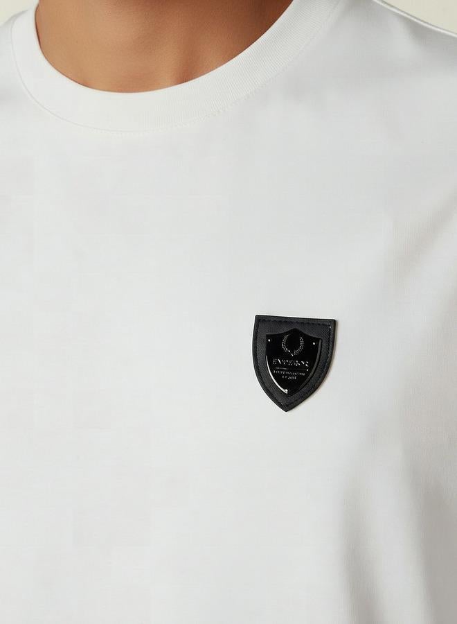 Emperor Men Regular Fit Crew Neck Short Sleeve Badge Accent T-shirt - Image 4